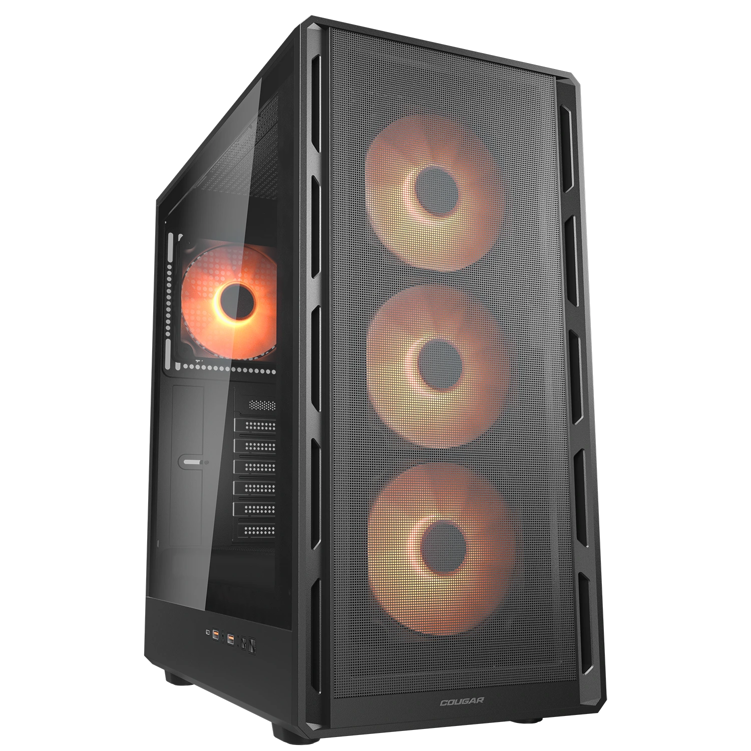 CASE Cougar Gamer MX220 RGB vidrio templado Mid-Tower no incluye fuente de poder negro