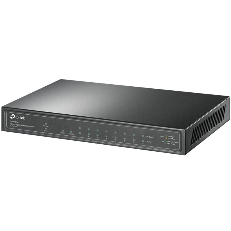 SEGURIDAD ELECTRONICA TP LINK SWICH 10 PUERTOS TPLINK POE SG1210 - Image 4